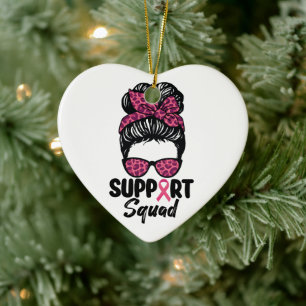 Stödtrupp Rufsigt tofs rosa krigare bröstcancer Julgransprydnad Keramik