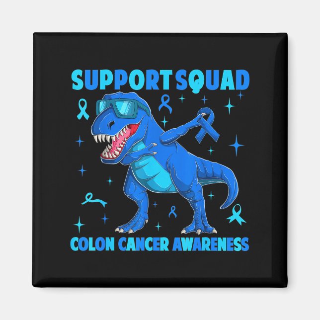 Stödtrupp t-rex dinosaurie tjocktarmscancer magnet (Framsidan)