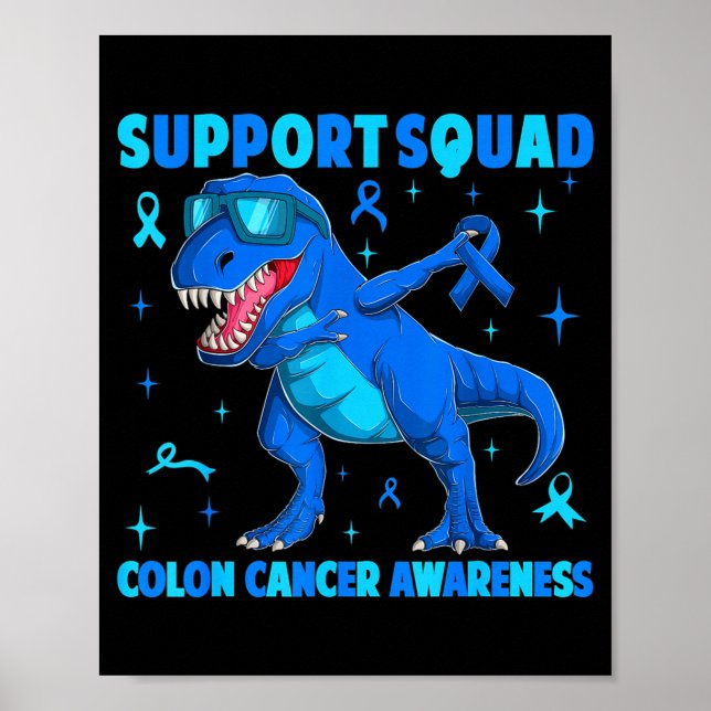 Stödtrupp t-rex dinosaurie tjocktarmscancer poster (Framsidan)