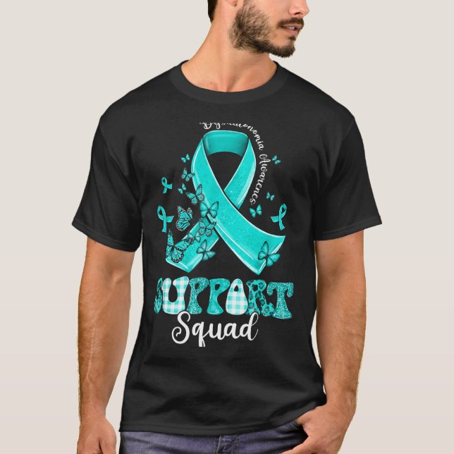 Stödtrupp Turkos Band Fjäril Dysautonomi A T Shirt (Framsida)