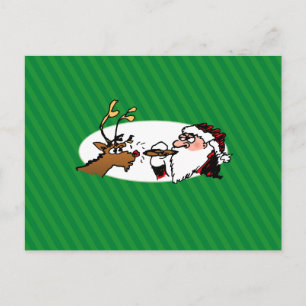 Stogie Santa Funny Tecknad Postcard Helg Vykort
