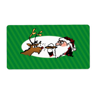 Stogie Smoking Santa Funny Grönt Rand jul Fraktsedel