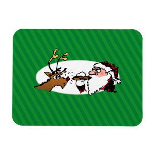 Stogie Smoking Santa Funny Grönt Rand jul Magnet
