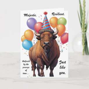 Stoic Bison Birthday Wisdom Kort