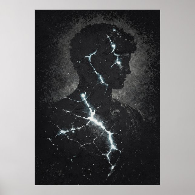 Stoic Guardian, Modern Matrix Abstract Art Poster (Framsidan)