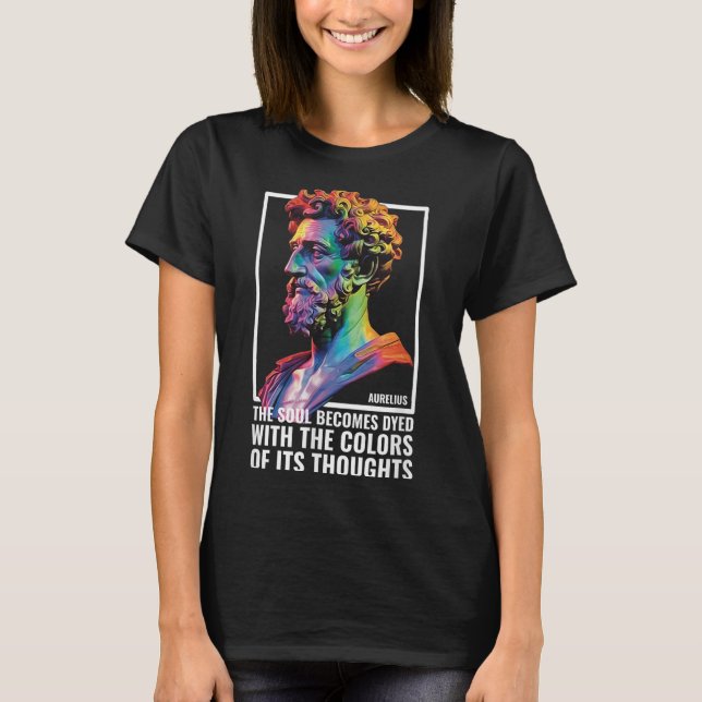 Stoic Philosopher Citote Grekiska Philosophy Marcu T Shirt (Framsida)