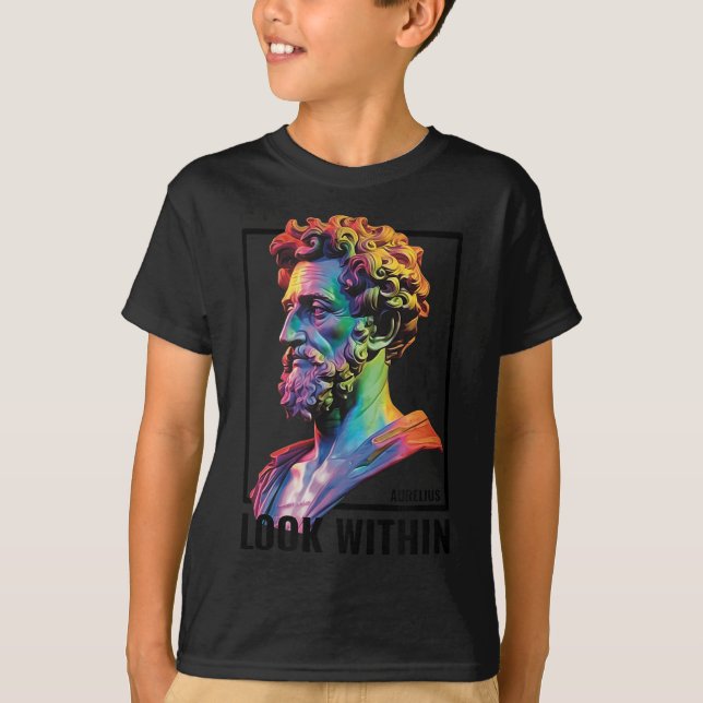 Stoic Philosopher Introspective Marcus Aurelius Qu T Shirt (Framsida)