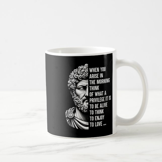 Stoic Philosopher Marcus Aurelius Shirt Motivation Kaffemugg (Höger)
