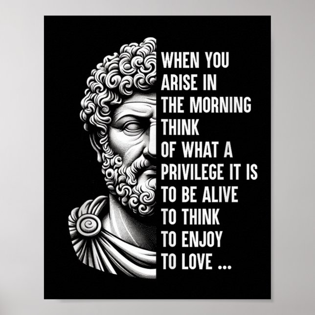 Stoic Philosopher Marcus Aurelius Shirt Motivation Poster (Framsidan)