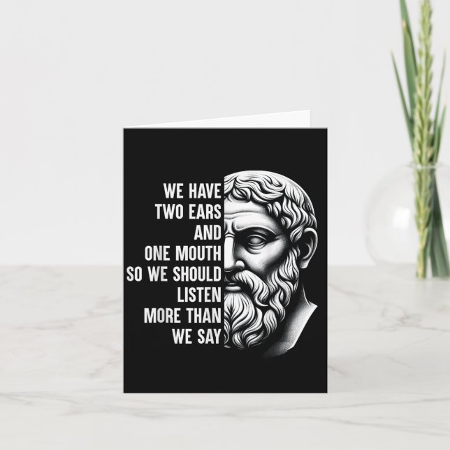 Stoic Philosopher Zeno of Citium Quote Motivationa Kort (Framsida)