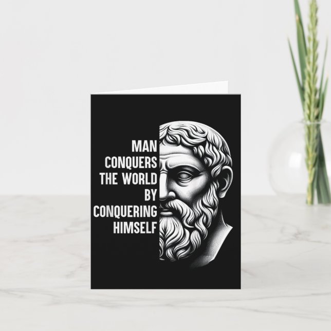 Stoic Philosopher Zeno of Citium Quote Motivationa Kort (Framsida)