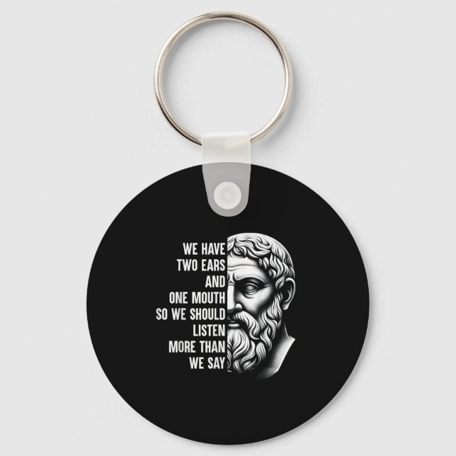 Stoic Philosopher Zeno of Citium Quote Motivationa Nyckelring (Framsida)