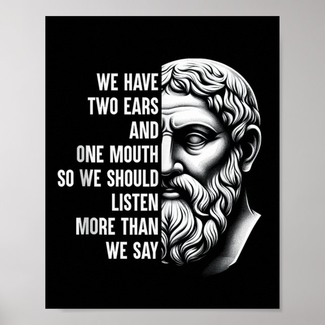 Stoic Philosopher Zeno of Citium Quote Motivationa Poster (Framsidan)
