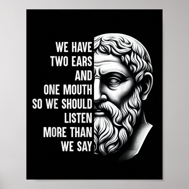 Stoic Philosopher Zeno of Citium Quote Motivationa Poster (Framsidan)