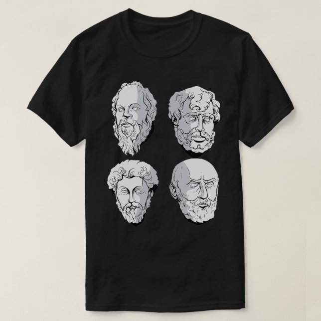 Stoic Philosophers Aurelius Socrates Seneca Epicte T Shirt (Design framsida)
