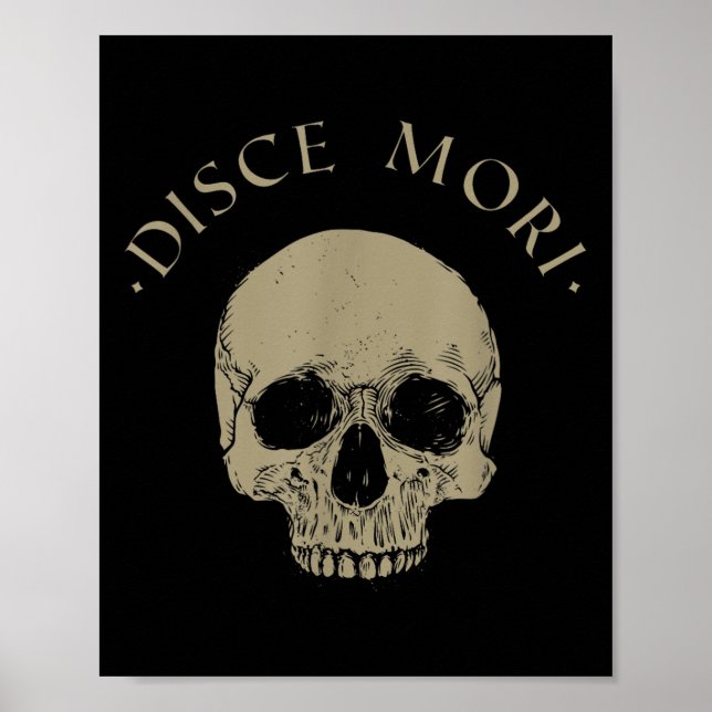 Stoic Philosophy Disce Mori Skull Stoicism Citote Poster (Framsidan)