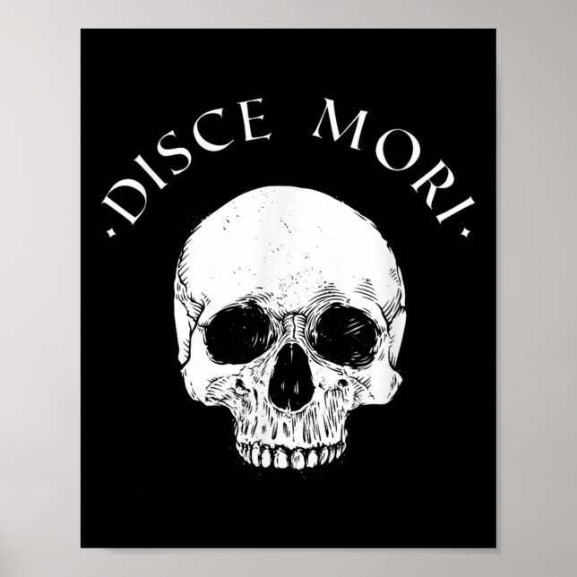 Stoic Philosophy Disce Mori Skull Stoicism Citote Poster (Framsidan)