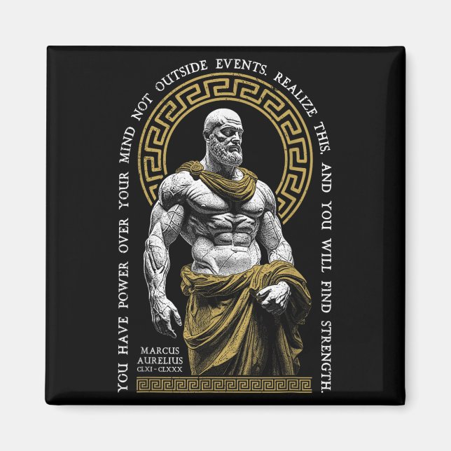 Stoic Philosophy Find Strength Marcus Aurelius Sto Magnet (Framsidan)