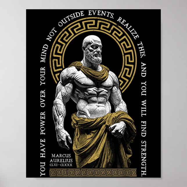 Stoic Philosophy Find Strength Marcus Aurelius Sto Poster (Framsidan)