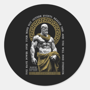 Stoic Philosophy Find Strength Marcus Aurelius Sto Runt Klistermärke