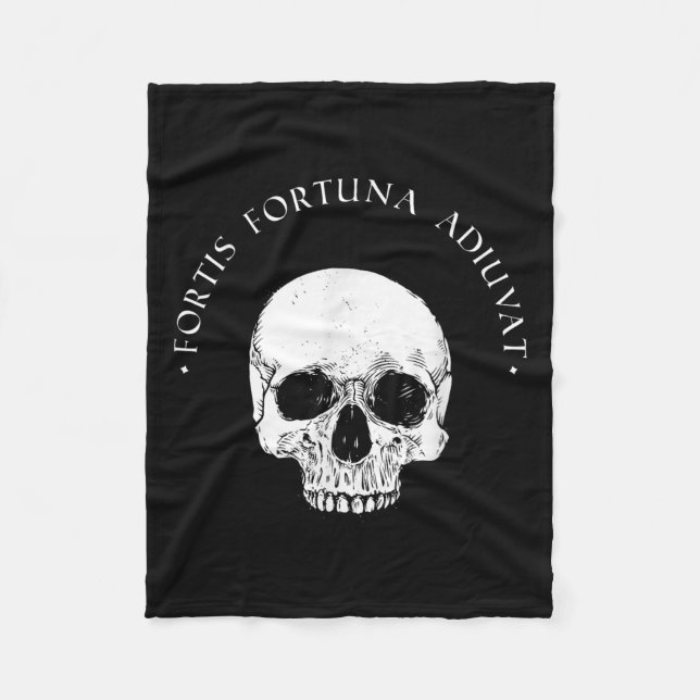 Stoic Philosophy Fortis Fortuna Adiuvat Skull Stoi Fleecefilt (Framsidan)