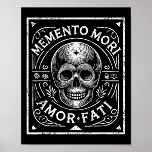 Stoic Philosophy Memento Mori Kärlek Fati Skull St Poster