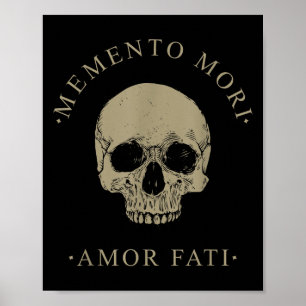 Stoic Philosophy Memento Mori Kärlek Fati Skull St Poster