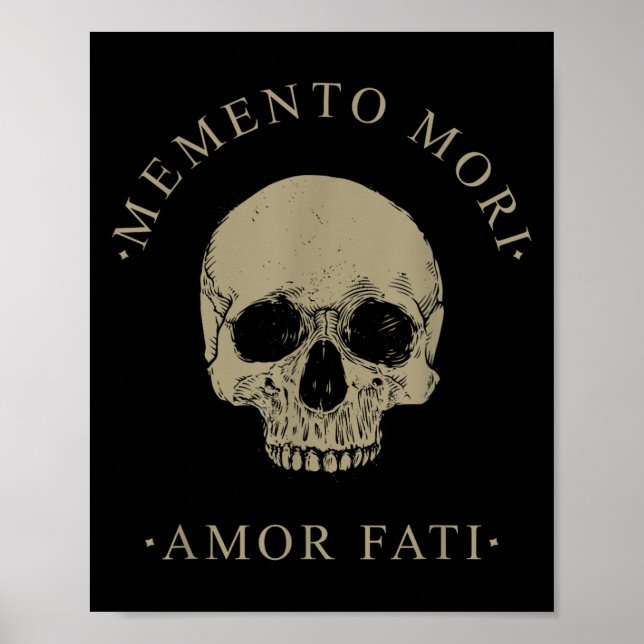 Stoic Philosophy Memento Mori Kärlek Fati Skull St Poster (Framsidan)