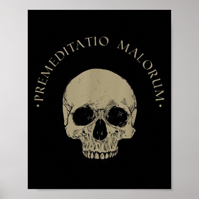 Stoic Philosophy Premeditatio Malorum Skull Stoici Poster (Framsidan)