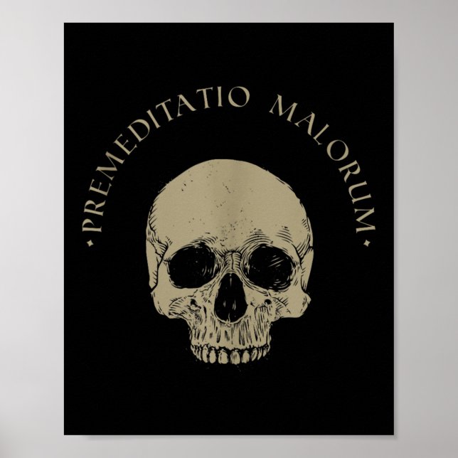 Stoic Philosophy Premeditatio Malorum Skull Stoici Poster (Framsidan)