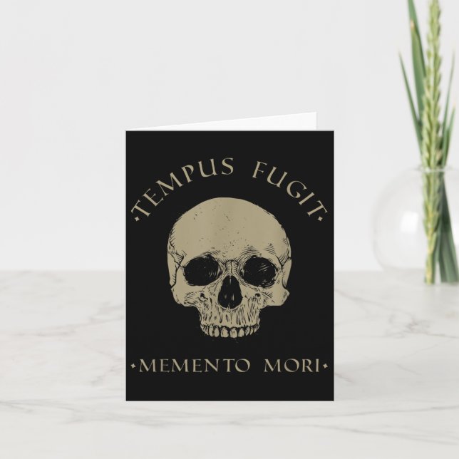 Stoic Philosophy Tempus Fugit Memento Mori Skull S Kort (Framsida)