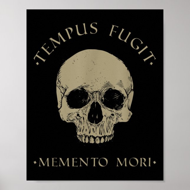 Stoic Philosophy Tempus Fugit Memento Mori Skull S Poster (Framsidan)