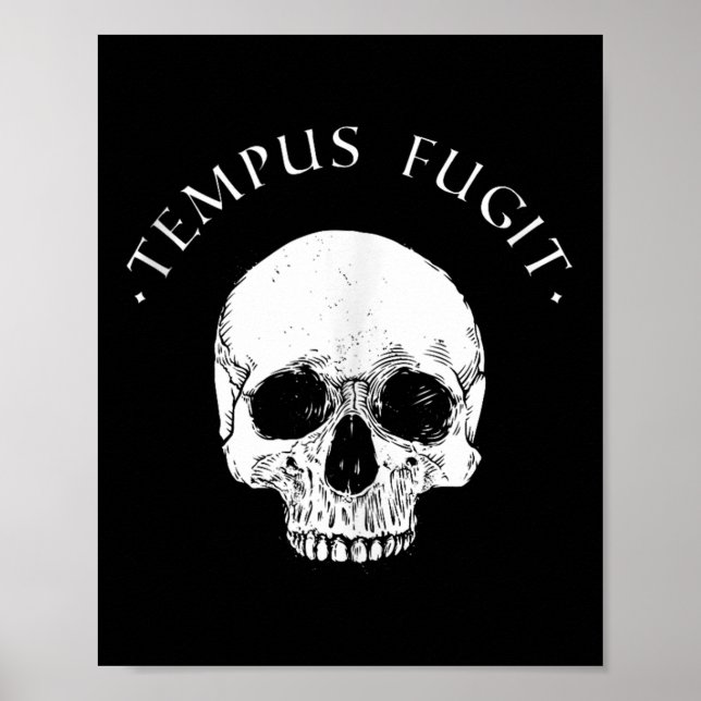 Stoic Philosophy Tempus Fugit Skull Stoicism Citot Poster (Framsidan)