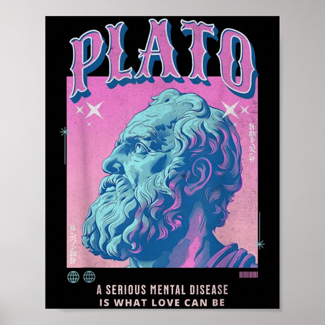 Stoic Plato Pastel Y2k Retro Aesthetic Stoicism Ph Poster (Framsidan)