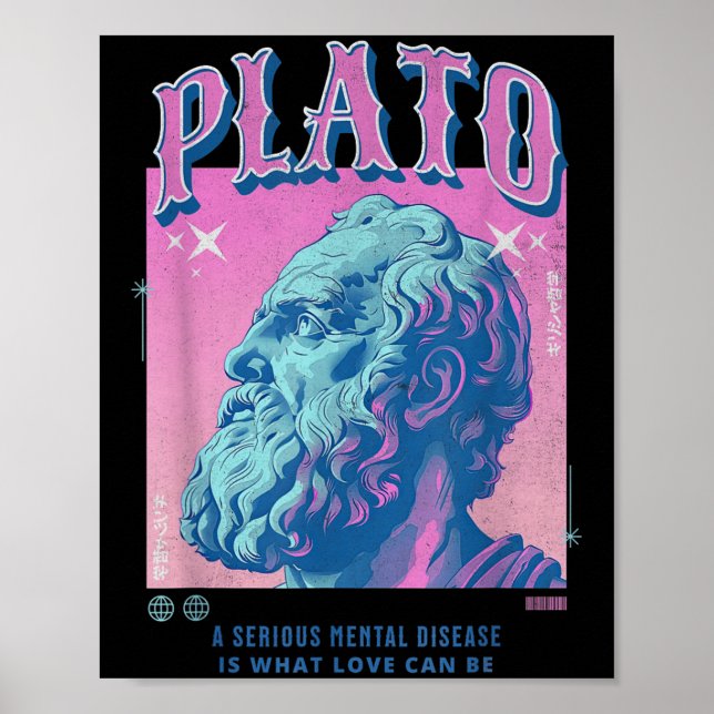 Stoic Plato Pastel Y2k Retro Aesthetic Stoicism Ph Poster (Framsidan)