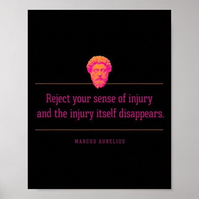Stoic Quote avvisar din känsla av skada för stark Poster (Framsidan)
