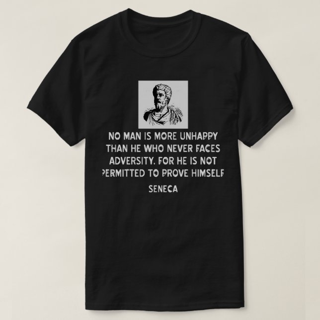 Stoic Quote från Seneca om motgångar T Shirt (Design framsida)