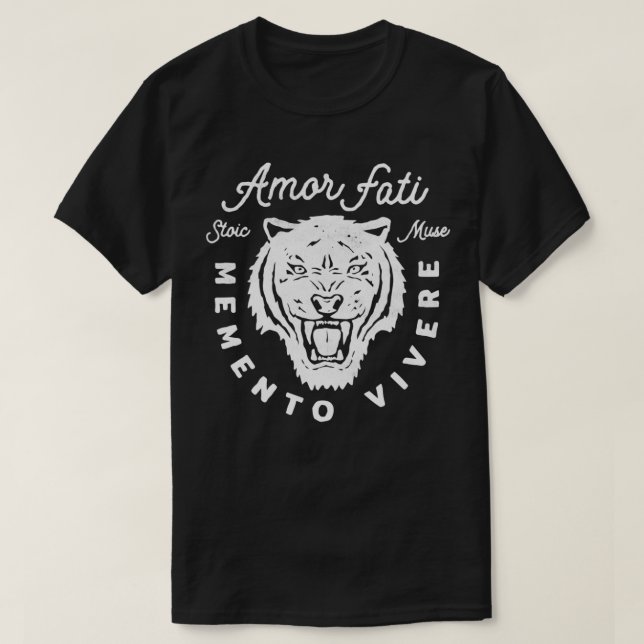Stoic Quote Kärlek Fati Tiger Graphic T Shirt (Design framsida)
