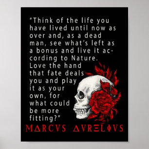 Stoic Quote Marcus Aurelius and Skull Stoicism Gif Poster