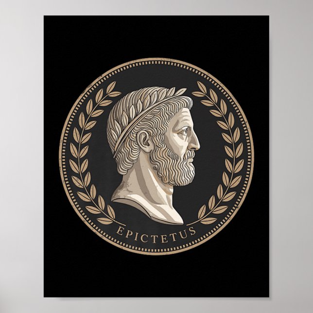 Stoic Roman Epictetus Bust Premium Poster (Framsidan)