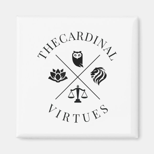 Stoic Virtues Wisdom Temperance Justice Courage St Magnet (Framsidan)