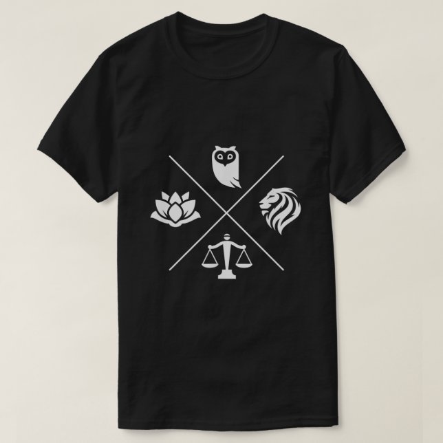 Stoic Virtues Wisdom Temperance Justice Courage St T Shirt (Design framsida)