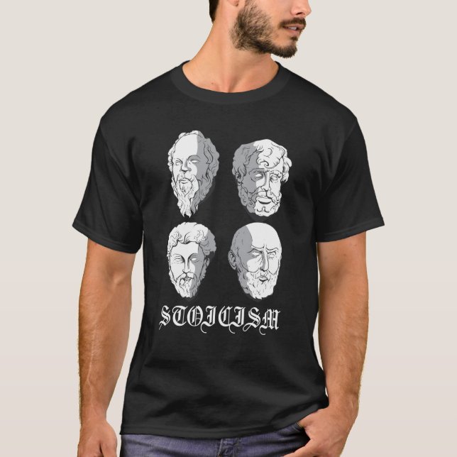 Stoicism Philosophers Seneca Epictitus Cicero T Shirt (Framsida)