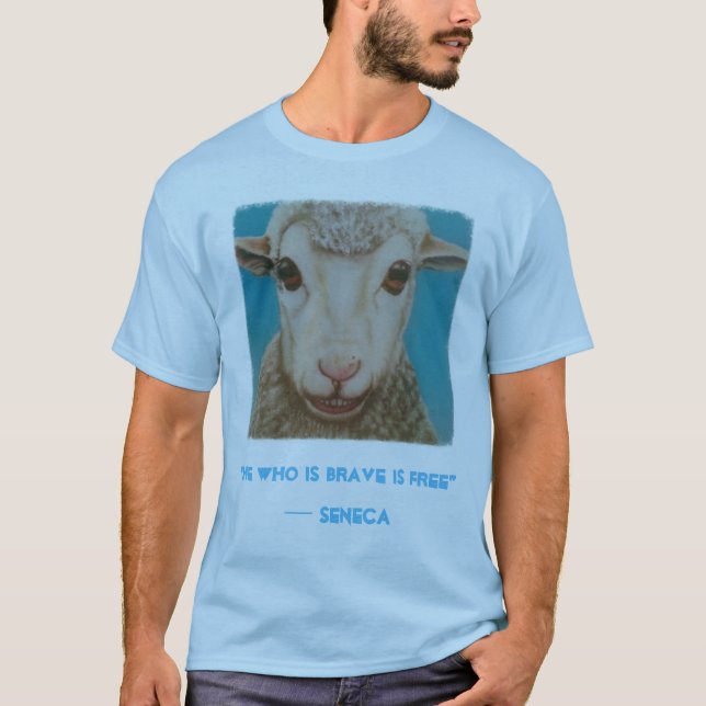 Stoisk fårskjorta med senecas citationstecken tee shirt (Framsida)