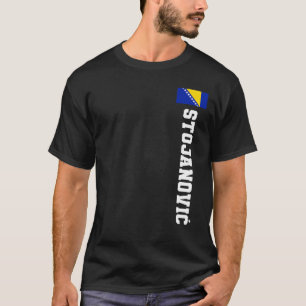 Stojanovic Bosnien Flagga Efternamn Jackar Arm Emb T Shirt