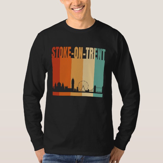 Stoke On Trent Stadssiluett T Shirt (Framsida)