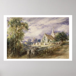 Stoke Poges Church, 1833 (w/c på papper) Poster