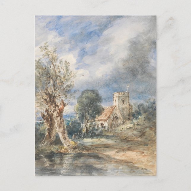 Stoke Poges Church (1834) John Constable Vykort (Framsida)