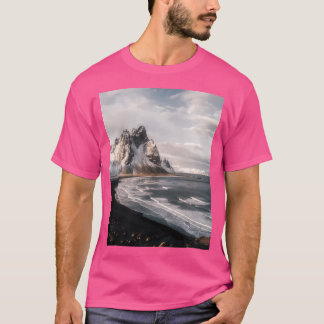 Stoksnes Islands Mountain Beach Sunset - Landsc T Shirt