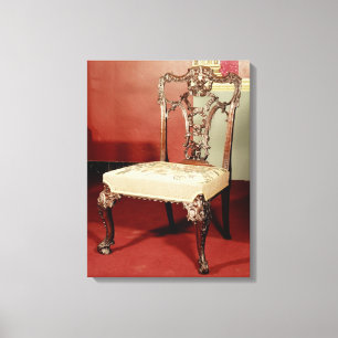 Stol chippendale- "direktör" design, c.1760 canvastryck